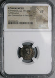 192 NGC VF Commodus Denarius Roman Empire Hercules Lion Skin Club (26041602C)