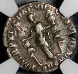 185 NGC VF Commodus Denarius Roman Empire Concordia Legions Standards RARE (26092501C)