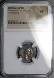 185 NGC VF Commodus Denarius Roman Empire Concordia Legions Standards RARE (26092501C)