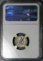 179 NGC Ch XF Commodus Roman Empire Denarius Fortuna Rare Portrait (24120301C)