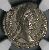 184 NGC Ch VF Commodus Denarius Roman Empire Roma Marcus Aurelius BRIT (26052005C)