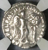 185 NGC Ch VF Commodus Roman Empire Denarius Commemorative Victory Inscribing VODE (20050103C)