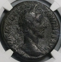 181 NGC Ch F Commodus Liberalitas Largesse Scene AE Sestertius Roman Empire Coin (25010802C)