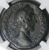 181 NGC Ch F Commodus Liberalitas Largesse Scene AE Sestertius Roman Empire Coin (25010802C)