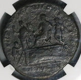 181 NGC Ch F Commodus Liberalitas Largesse Scene AE Sestertius Roman Empire Coin (25010802C)