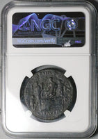 181 NGC Ch F Commodus Liberalitas Largesse Scene AE Sestertius Roman Empire Coin (25010802C)