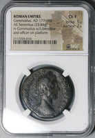181 NGC Ch F Commodus Liberalitas Largesse Scene AE Sestertius Roman Empire Coin (25010802C)
