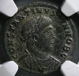 326 NGC Ch VF Constantine II AE3 Nummus Roman Empire Campgate Heraclea (25082401C)