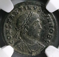 326 NGC Ch VF Constantine II AE3 Nummus Roman Empire Campgate Heraclea (25082401C)