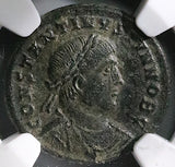 326 NGC Ch VF Constantine II AE3 Nummus Roman Empire Campgate Heraclea (25082401C)