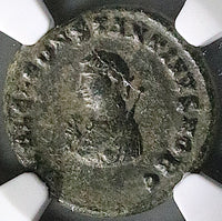 317 NGC Ch VF Constantine II Caesar AE3 Nummus Roman Empire Campgate Heraclea (25091203C)