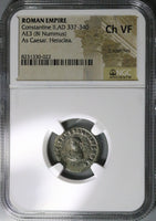 317 NGC Ch VF Constantine II Caesar AE3 Nummus Roman Empire Campgate Heraclea (25091203C)