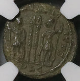 330 NGC Gen Constantine II Caesar AE3 Nummus Roman Empire Soldiers Lugdunum Mint (26062501C)