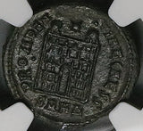 327 NGC Ch VF Constantius II AE3 Nummus Roman Empire Campgate Heraclea (25053004C)