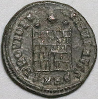 325 Constantius II AE3 Nummus Roman Empire Campgate Heraclea Ch VF (25012505R)