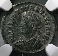 325 NGC XF Constantius II AE3 Nummus Roman Emp Campgate Heraclea (25082403C)