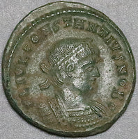 330 Constantius II AE3 Roman Empire Soldiers Legionary Standards XF (25012503R)