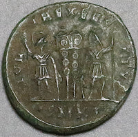 330 Constantius II AE3 Roman Empire Soldiers Legionary Standards XF (25012503R)