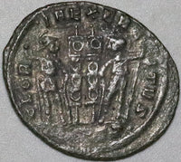 324 Constantius II AE3 Roman Empire Soldiers Legionary Standards VF (24121701R)
