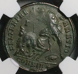 348 NGC VF Constantius II Augustus Roman Empire Centenionalis Soldier Spearing Enemy Constantinople Mint (26101801C)