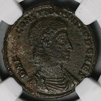 351 NGC Ch VF Constantius Gallus Centenionalis Roman Empire Soldier Horseman Constantinople Mint (25052501C)