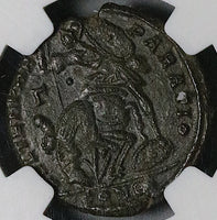 351 NGC Ch VF Constantius Gallus Centenionalis Roman Empire Soldier Horseman Constantinople Mint (25052501C)