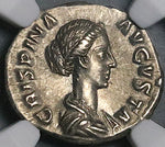 177 NGC Ch XF Crispina Roman Empire Denarius Commodus Wife Venus (24011601C)