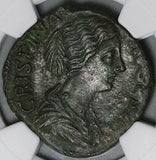 177 NGC Ch XF Crispina AE Sestertius Roman Empire Lucky Venus Felix 4/5 4/5 (26033001C)
