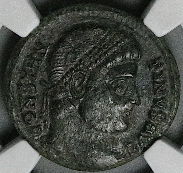 324 NGC Ch VF Constantine I Great Nummus AE3 Roman Empire Campgate Nicomedia Mint (25052201C)