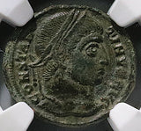 328 NGC Ch VF Constantine I Nummus AE3 Roman Empire Campgate Siscia (25060805C)