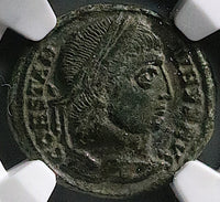 328 NGC Ch VF Constantine I Nummus AE3 Roman Empire Campgate Siscia (25060805C)