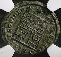 328 NGC Ch VF Constantine I Nummus AE3 Roman Empire Campgate Siscia (25060805C)