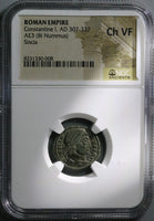 328 NGC Ch VF Constantine I Nummus AE3 Roman Empire Campgate Siscia (25060805C)