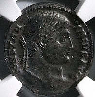 326 NGC Ch VF Constantine I Nummus AE3 Roman Empire Campgate Thessalonica (25061003C)