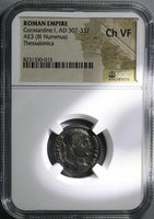 326 NGC Ch VF Constantine I Nummus AE3 Roman Empire Campgate Thessalonica (25061003C)