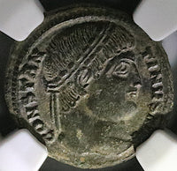 326 NGC XF Constantine I Nummus AE3 Roman Emp Campgate Thessalonica (25092103C)