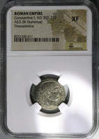 326 NGC XF Constantine I Nummus AE3 Roman Emp Campgate Thessalonica (25092103C)