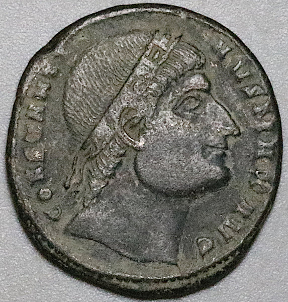328 Constantine Great AE3 Roman Empire Victory Constantinople XF (24122203R)