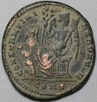 328 Constantine Great AE3 Roman Empire Victory Constantinople XF (24122203R)
