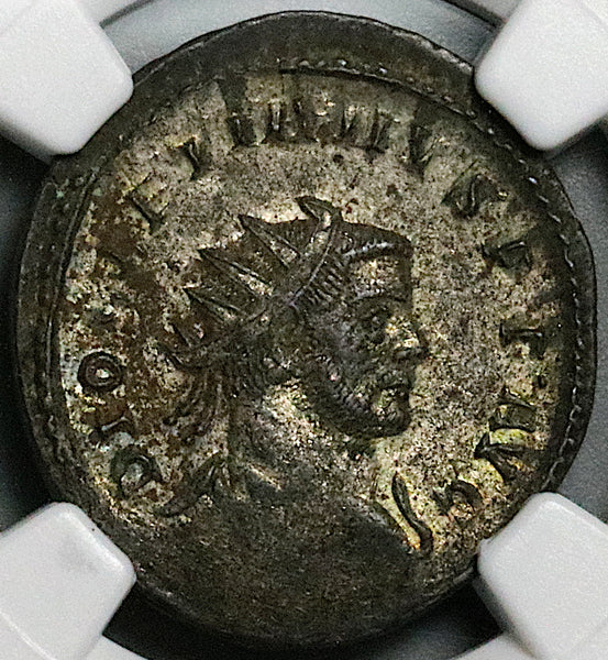 294 NGC XF Diocletian Roman Empire Aurelianianus Pax Silvering Lugdunum Mint (25052101C)