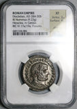 296 NGC XF Diocletian Follis Nummus Roman Empire Genius Heraclea Mint (26040302C)
