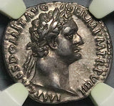 90 NGC Ch XF Domitian Roman Empire Denarius Minerva Shield Spear (24020201C)