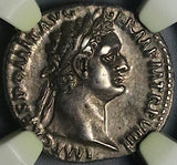 90 NGC Ch XF Domitian Roman Empire Denarius Minerva Shield Spear (24020201C)