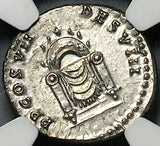 81 NGC Ch AU Domitian Roman Empire Denarius Throne Luster (26021603C)