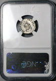 81 NGC Ch AU Domitian Roman Empire Denarius Throne Luster (26021603C)