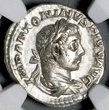 220 NGC XF Elagabalus Roman Emp Denarius Abundantia Prosperity (26051401C)