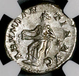 220 NGC XF Elagabalus Roman Emp Denarius Abundantia Prosperity (26051401C)