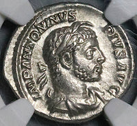 221 NGC AU Elagabalus Denarius Roman Empire Emperor Sacrificing Altar (23060501C