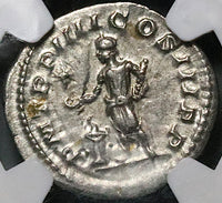221 NGC AU Elagabalus Denarius Roman Empire Emperor Sacrificing Altar (23060501C