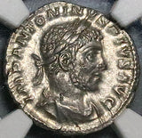 219 NGC MS Elagabalus Denarius Roman Empire Emperor Sacrificing Altar (23121702C)